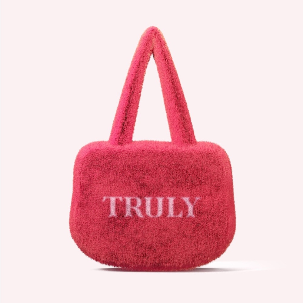 Truly Beauty Pink Fuzzy Bag